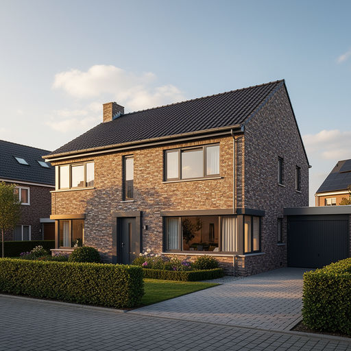 vrijstaande woning in Helmond met antracietgrijze kunststof kozijnen en moderne gevel