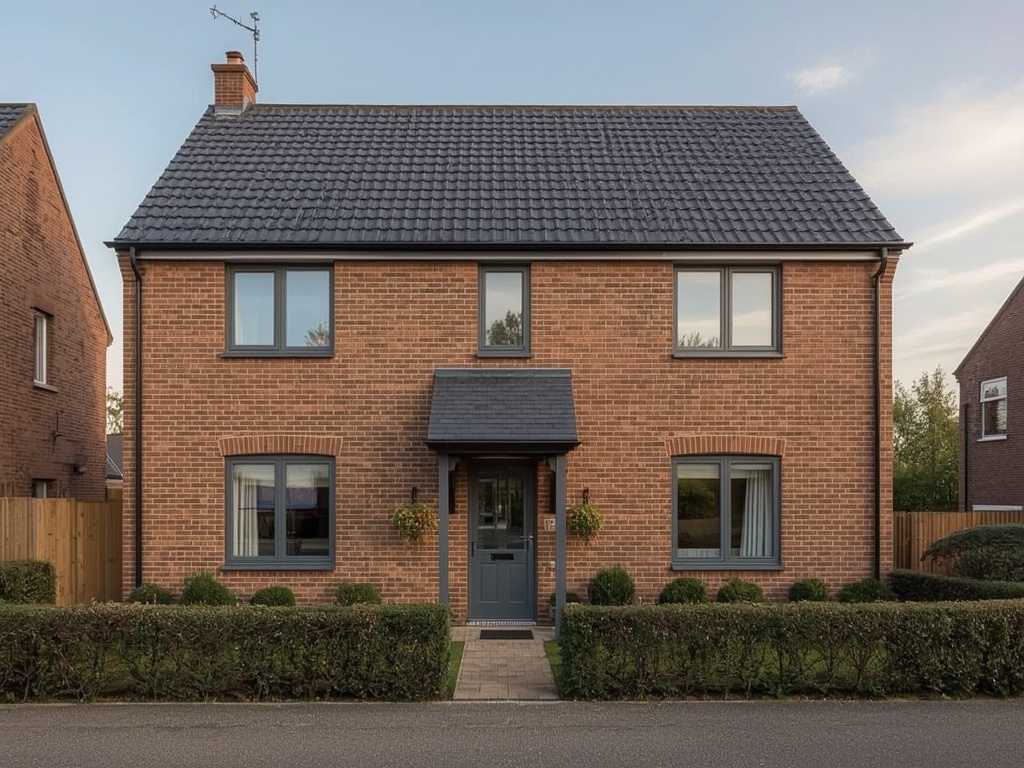 vrijstaande woning in Boxtel met antracietgrijze kunststof kozijnen en moderne gevel