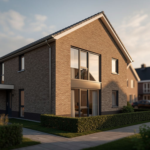 vrijstaande woning in Sint-Michielsgestel met antracietgrijze kunststof kozijnen en moderne gevel