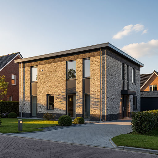 vrijstaande woning in Son en Breugel met antracietgrijze kunststof kozijnen en moderne gevel