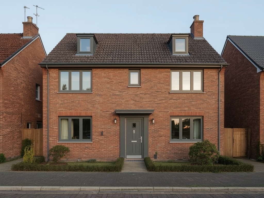 vrijstaande woning in Waalre met antracietgrijze kunststof kozijnen en moderne gevel