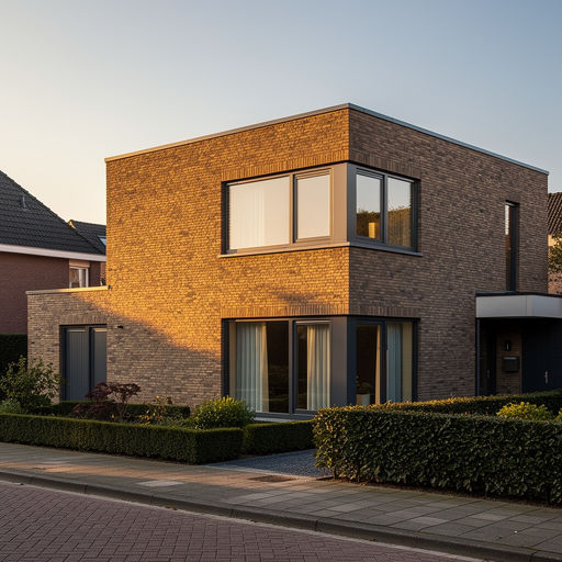 vrijstaande woning in Best met antracietgrijze kunststof kozijnen en een moderne gevel