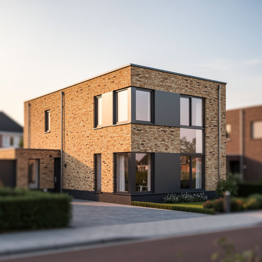 vrijstaande woning in Tilburg met antracietgrijze kunststof kozijnen en moderne gevel