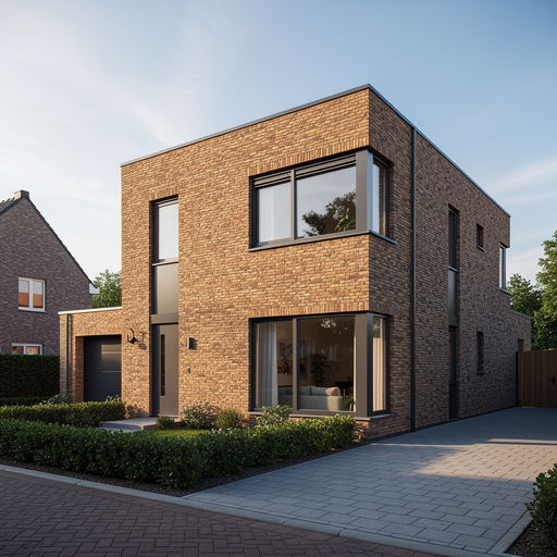vrijstaande woning in Bladel met antracietgrijze kunststof kozijnen en moderne gevel