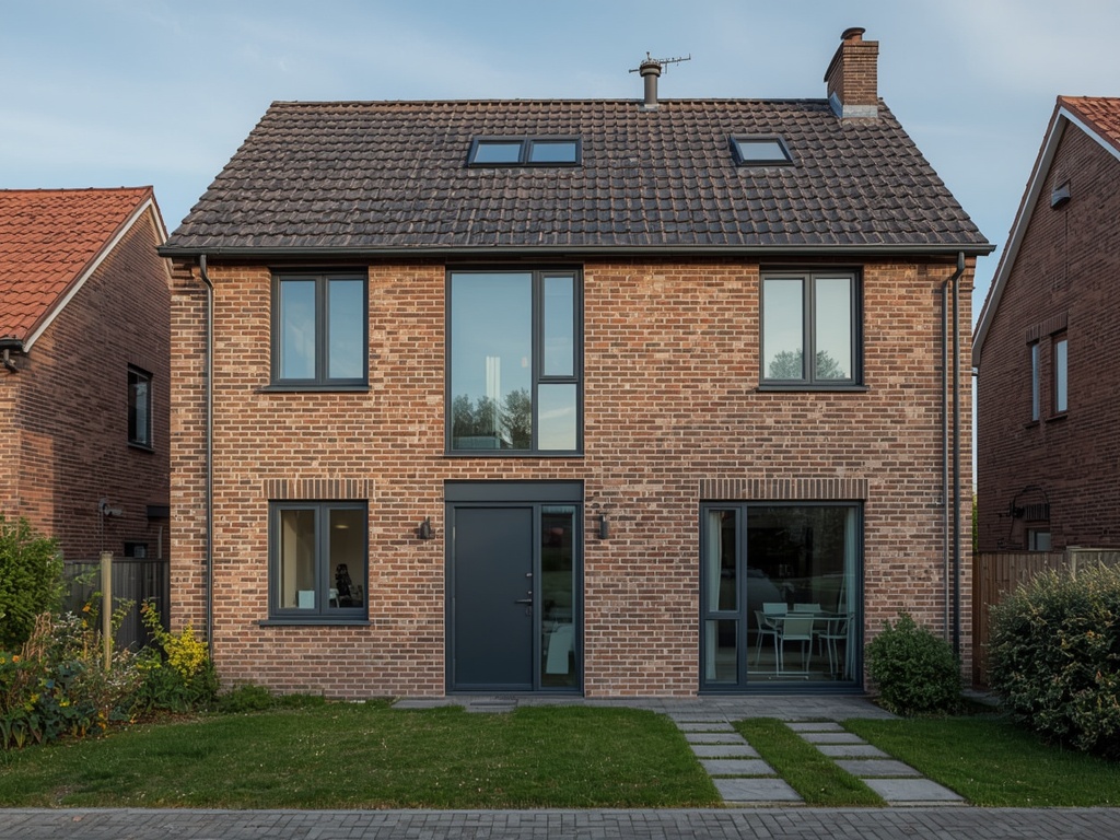 vrijstaande woning in Gilze met antracietgrijze kunststof kozijnen en moderne gevel