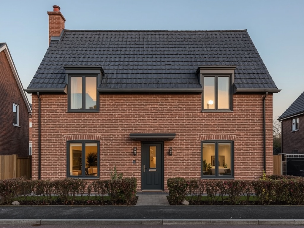 vrijstaande woning in Haaren met antracietgrijze kunststof kozijnen en moderne gevel