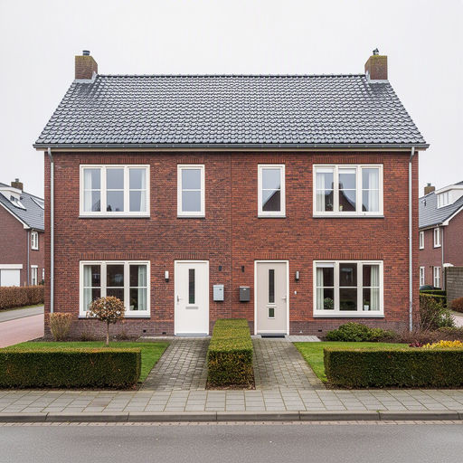 rijtjeswoning in Best met nieuwe witte kunststof kozijnen aan de voorgevel