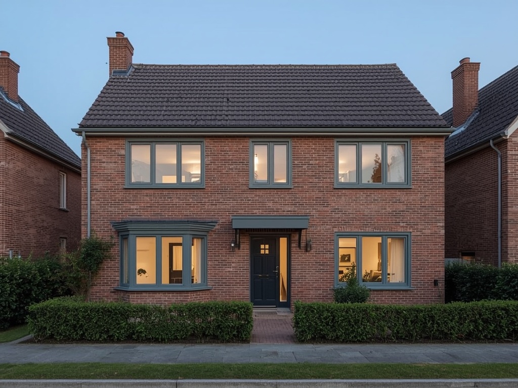 vrijstaande woning in Best met antraciet grijze kunststof kozijnen en moderne gevel