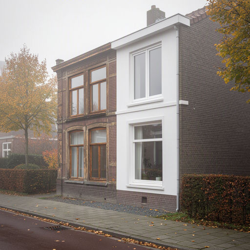 Witte kunststof kozijnen met HR++ glas in een jaren 60-rijtjeshuis