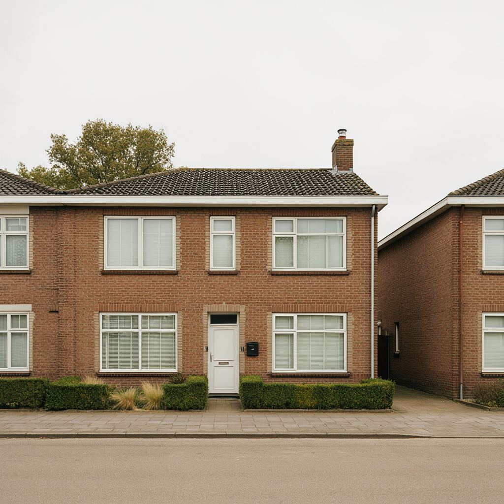 rijtjeswoning in Eindhoven met nieuwe witte kunststof kozijnen aan de voorgevel