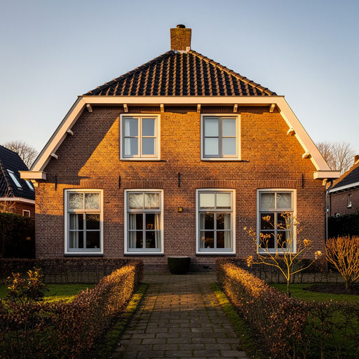 Kunststof kozijnen aan de voorgevel van een rijtjeshuis in Best