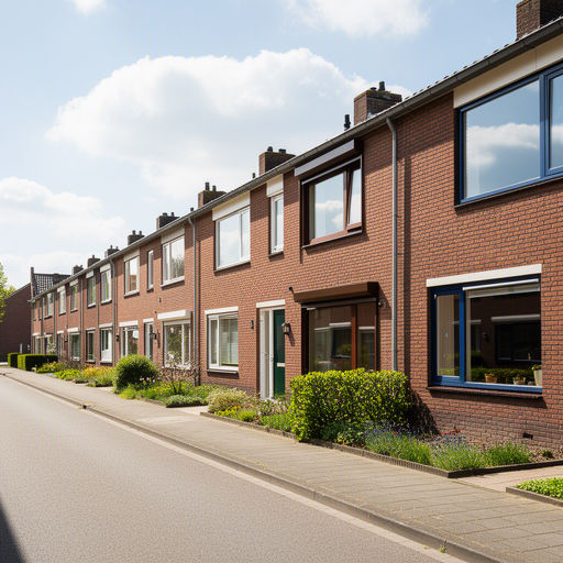 Monteur plaatst kunststof kozijnen bij een woning in Best