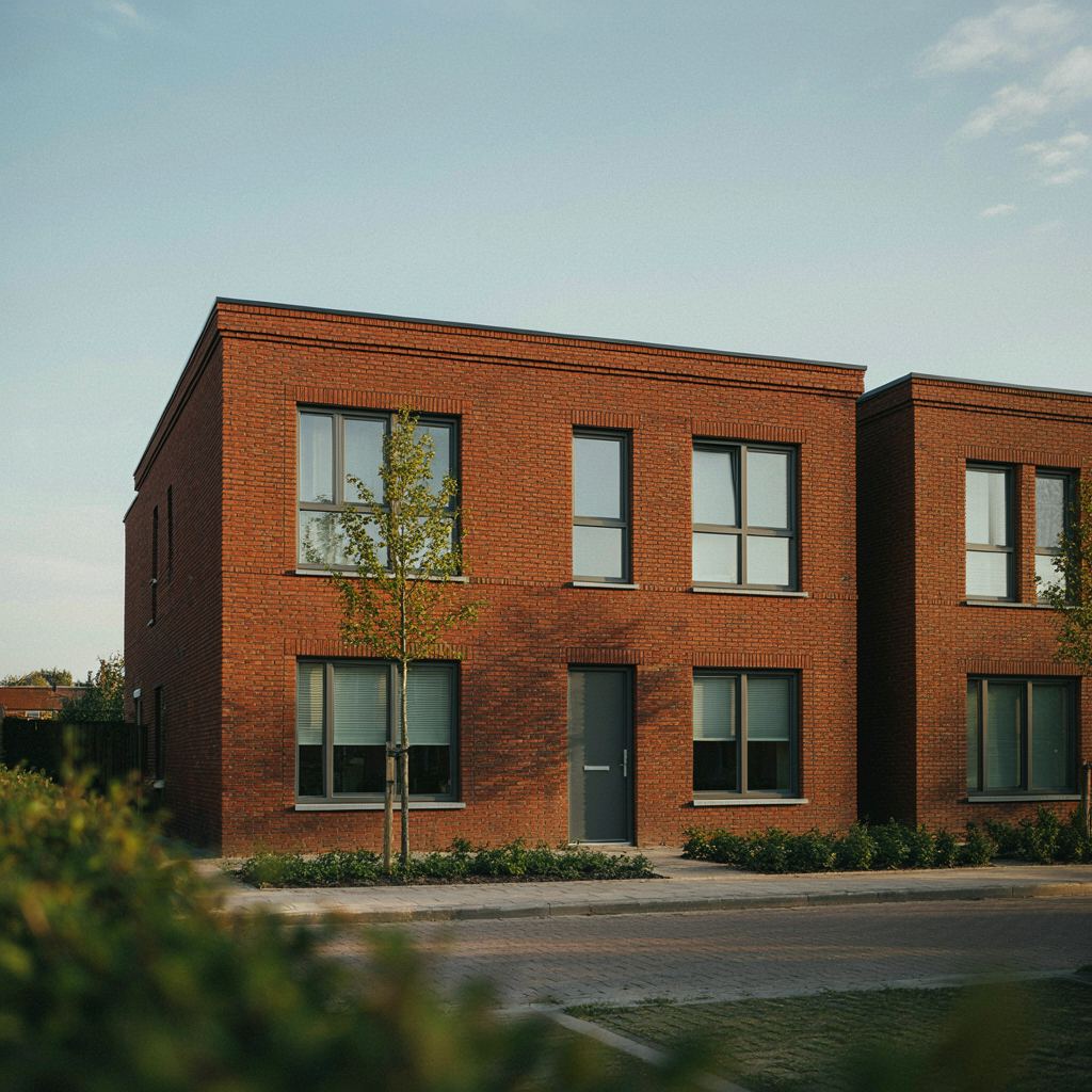 vrijstaande woning in Eindhoven met moderne antraciet grijze kunststof kozijnen in de gevel