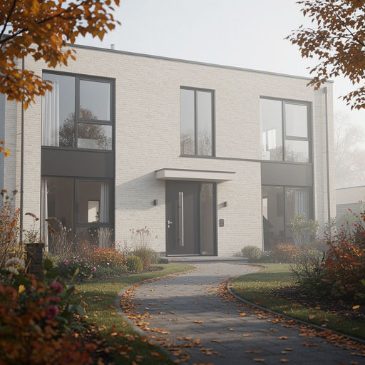 Moderne kunststof voordeur aan een jaren '30 woning in Best